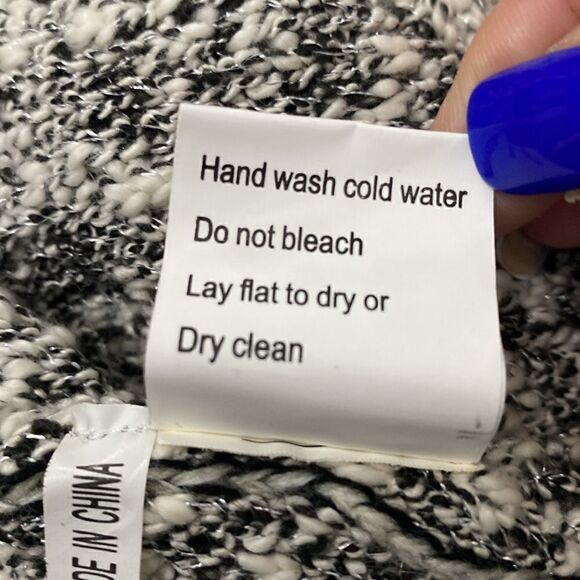 Belldini Large Black Combo Open-Front Belted
Duster Cardigan Boucle Knit Size M - Picture 14 of 14